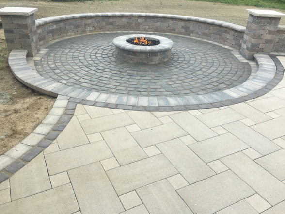 Firepits Round Circle Seat Wall Jmt Landscapes Patio Paver